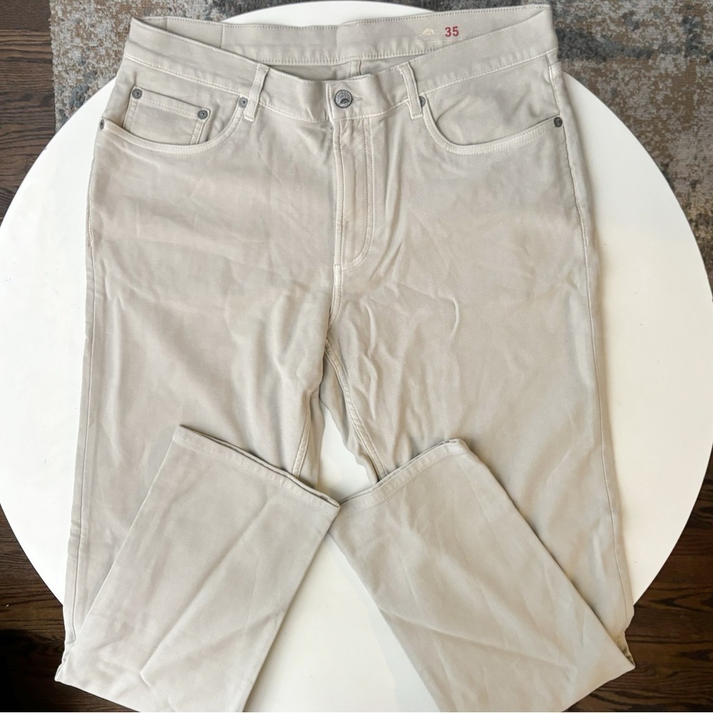 Faherty Stretch Terry 5-Pocket Pant Stone Men’s 35x34 NWOT Slim Straight